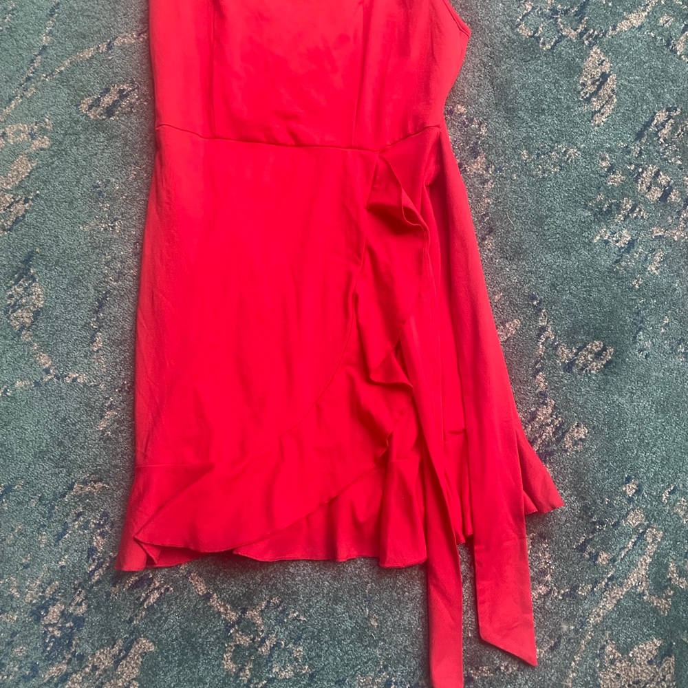 Red Wrap with Ruffle Detail - Picture 1 of 1